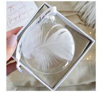 Amaya Rose Ltd In Memory Of Feather Round Bauble Gift Boxed. Plain Memorial Christmas Tree Decoration