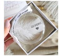 Amaya Rose Ltd In Memory Of Grandma Feather Round Bauble Gift Boxed. Memorial Christmas Tree Decoration