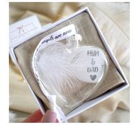 Amaya Rose Ltd In Memory of MUM & DAD Feather Heart Bauble Gift Boxed in Clear Amaya Rose Ltd Clear
