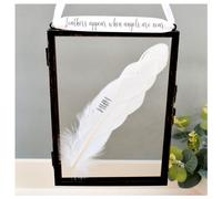 Amaya Rose Ltd In Memory of Mum Real feather Floating Picture Frame. Memorial Gift in Black Amaya Rose Ltd Black