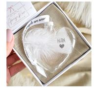 Amaya Rose Ltd In Memory of NAN Feather Heart Bauble Gift Boxed in Clear Amaya Rose Ltd Clear