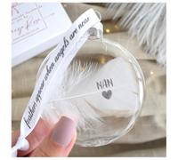 Amaya Rose Ltd In Memory Of Nan Feather Round Bauble Gift Boxed. Memorial Christmas Tree Decoration