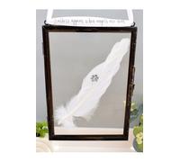 Amaya Rose Ltd In Memory of Pet Cat Dog. Paw Print Real feather Floating Frame in Black Amaya Rose Ltd Black