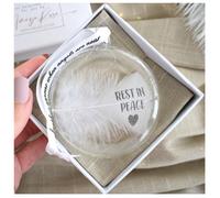 Amaya Rose Ltd In Memory Of Rest In Peace Feather Round Bauble Gift Boxed. Memorial Christmas Tree Decoration