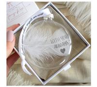Amaya Rose Ltd In Memory Of With You Always Feather Round Bauble Gift Boxed. Memorial Christmas Tree Decoration