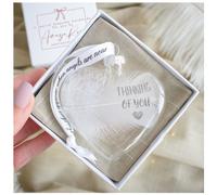 Amaya Rose Ltd THINKING OF YOU In Memory of Feather Heart Bauble Gift Boxed in Clear Amaya Rose Ltd Clear
