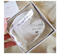 Amaya Rose Ltd WITH YOU ALWAYS In Memory of Feather Heart Bauble Gift Boxed in Clear Amaya Rose Ltd Clear