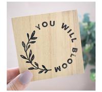 Amaya Rose Ltd YOU WILL BLOOM Solid Wood Freestanding Plaque. Sign Shelf Desk Decor in Beige Amaya Rose Ltd Beige
