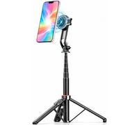 AMAYO - 130cm 2-in-1 Selfie Stick with Tripod for MagSafe iPhone - Magnetic & Clip Phone Holder, Bluetooth Remote, Extendable Stand for Travel, Vlogging, Selfies & Video Recording (Black)