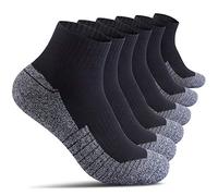 AMAZ-PLAY Cotton Socks for Men Low Cut, Max Cushion Thick Athletic Ankle Mens Sock for Hiking Running Sport Work 6 Pack - black - S/M/L