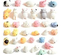 Amaza 36pcs Squishy Kawaii Small Animal Stress Reliever Toy (Multicoloured)