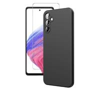 AMAZE!UK Phone Case for Samsung Galaxy A35 5G,Black Slim Fit Silicon Armor With Screen Protector, Shockproof Shockproof Liquid Silicone Case Cover (Black, Samsung Galaxy A35)