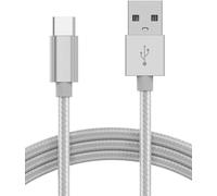 AMAZE!UK Type C Cable For Oppo find X5/X5 Pro/X5 Lite/A53/A54/A74/A72 A78 A17 A16S,USB C Fast Charging Lead, USB-A to USB-C (2m long) (Silver)