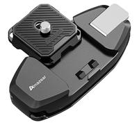 AMAZEAR Camera Backpack Clip for DSLR, Upgraded One-Handed Operation Bag Strap Belt Clip with Quick Release Plate Mount for Canon Nikon Sony Fuji Go-Pro Action Cam with Safety Latch, Black