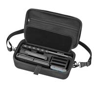 AMAZEAR Carrying Case for Insta360 X5 Accessories, Portable Insta 360 X5 X4 Action Camera Waterproof Carry Bag with Shoulder Strap for Travel, Compatible with 3M 9.8ft Selfie Stick, Pure Black