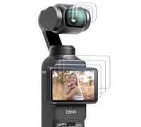 AMAZEAR Lens Screen Protector for DJI Osmo Pocket 4/3/Xtra Muse Accessories (6 Pack), Pocket4/3 Tempered Glass Screen Protector OLED Display, Full Protection, Ultra HD, 9H Hardness, Scratch Resistant