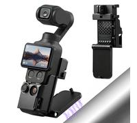 AMAZEAR Magnetic Mount Stand Compatible with DJI Osmo Pocket 4/3/Xtra Muse, Pocket4 Accessories Adapter Clamp Magnet Suction Case Holder on Desktop/Vertical Surface, 180° Adjustable Handle, Black