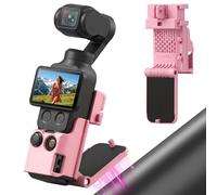 AMAZEAR Magnetic Mount Stand Compatible with DJI Osmo Pocket 4/3/Xtra Muse, Pocket4 Accessories Adapter Clamp Magnet Suction Case Holder on Desktop/Vertical Surface, 180° Adjustable Handle, Pink