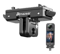 AMAZEAR Magnetic Quick-Release Mount for Insta360 X5 Accessories, Insta 360 X5 / Ace Pro 2 Aluminum Alloy QR Adapter with Go-Pro and 1/4"-20 Threaded Mount, All Metal Construction, Black