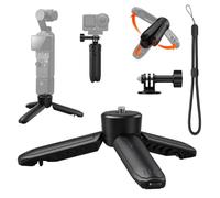 AMAZEAR Mini Tripod for DJI OSMO Pocket 4P/4/3 for Insta360 Luna Ultra/Pro | One-Touch Auto-Open Stand Grip Selfie Stick with 1/4" Screw and Adapter Vlog for DJI, Insta 360, for GoPro Camera Accessories