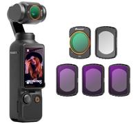 AMAZEAR ND CPL Filters Kit for DJI Osmo Pocket 4/3 / Xtra Muse Gimbal Camera Accessories 1/4 Black Mist Diffusion, CPL, ND16/ND64/ND256 Filters | HD | Magnetic | Thin | Stackable | 5 Pack |