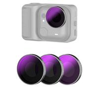 AMAZEAR ND Filters Kit for Insta360 GO Ultra Accessories (3 Pack), Insta 360 ND8 ND32 ND128 Optical Glass Pro Lens Filters with Multi Coating for Cinematic Motion Blur and Light Reduction