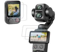 AMAZEAR Screen Protector Combo for DJI Osmo Pocket 4 Pro & Osmo Mobile 8P Viewfinder (4 Pack) - 2x Tempered Glass for Pocket 4P + 2x for OM 8P, 9H Hardness, Ultra HD, Touch Sensitive, Bubble-Free