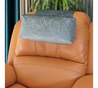 AmazeCov Non-Slip Head Pillow for Recliners - Neck Support Cushion with Velvet Cover for Pain Relief at Home, Office and Travel (Gray/Gold Line)