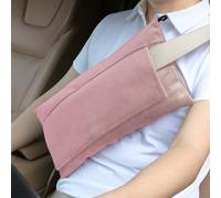 AmazeCov Post-Surgery Seat Belt Pillow - Super Soft Mastectomy & Tummy Tuck Cushion, Heart/Hysterectomy Recovery Pillow, Comfort Pad for Car, Pink