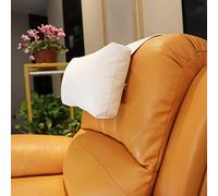 AmazeCov Velvet Recliner Head Pillow with Non-Slip Base - Adjustable Neck Support for Pain Relief in Home, Office and Travel (Nature White)