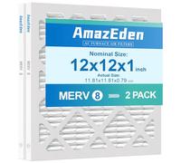 AmazEden 12x12x1 Air Filter MERV 8 (2-Pack) MPR 600 FPR 5 HVAC AC Furnace Filters Pleated Home Dust Defense Replacement Filters (Actual Size: 11.81"x11.81"x 0.79")