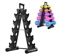 AmazeFan 5 Tier Dumbbell Rack Stand Only, A-Frame Design Weight Rack with Handle, Weights Metal Strength Training Dumbbells Storage Rack for Home Gym Space Saver (Dumbells not Included)