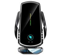 AmazeFan Wireless Car Charger 15 W Qi Charger Fast Charger Touchscreen Compatible with iPhone Google Huawei etc. Car Mobile Phone Holder 360° Rotation, Electromagnetic Induction, Black
