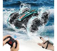 AmazeFun Amphibious Remote Control Car, Gesture Sensor 4WD Remote Controlled Off-Road Toy Car, 360 Degree Rotating Waterproof RC Stunt Car for 4,5,6,7,8,9+ Years Old Kids Boys Girls Gifts
