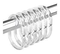 Amazer Plastic Shower Curtain Rings, Shower Curtain Hooks, 24 Pcs C Shaped Shower Hooks for Shower Curtain, Clear Shower Curtain Hooks for Bathroom