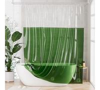 AmazerBath 100% EVA Heavy Duty Shower Curtain Liner - Horizontal Splicing Rainbow Ethereal & Emerald