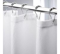 AmazerBath Waffle Weave Fabric Shower Curtain-03