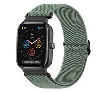 Amazfit GTS 4 Mini Strap/Amazfit GTS 2 Mini Strap/GTS 2/GTS 2e/GTS 3/GTS 4, 20mm Elastic Nylon Loop Stretchable Replacement Band for Amazfit Bip 3/Bip 3/Bip S/Bip U Pro/GTR 42mm (Oliver green)