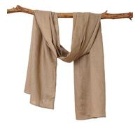 Amazhiyu Linen Scarf for Women, 100% Linen -180CM*60 CM, Ladies Scarves, Solid Color Linen Beach Wrap Scarf for All Season Coffee