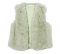 Amazhiyu Women Faux Fur Gilet, Sleeveless Fluffy Fake Fur Winter Spring Vest, Casual Open Front Cardigan Furry Waistcoats Lightweight Vest Coats Green M