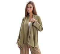 Amazhiyu Womens Cotton Gauze Open Cardigan, Poncho Cardigan Cape, Summer Casual Asymmetric Tops, Relaxed Fit for Casual Wear Green M