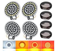 Amazicha 2inch LED Turn Signals, Front Rear Turn Signals with 4 Smoked Lens Covers Kit Fit for Harley Touring Road Glide Street Glide Electra Glide Softail Dyna Sportster 1986-2024