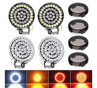 Amazicha 2inch Turn Signals, 48LEDs 1157 1156 Front Rear Turn Signals with 4 Smoked Cover Fit for Harley Touring Street Glide Road King Road Glide Electra Glide Iron Softail Dyna Sportster 1986-2024