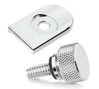 Amazicha Chrome Stainless Steel Seat Bolt Tab Screw Mount Knob Cover Compatible for Harley Davidson Sportster Softail Touring Dyna 1996-2023