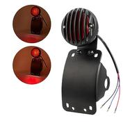 Amazicha LED Tail Brake Rear Light 3/4" Axle Hole Curved Side Mount License Plate Bracket Motorcycle Compatible for Harley Honda Yamaha Suzuki Kawasaki Chopper Bobber