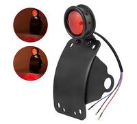 Amazicha Motorcycle LED Tail Rear Brake Light 1" Axle Hole Curved Side Mounted License Plate Light Compatible for Harley Honda Yamaha Suzuki Kawasaki Chopper Bobber