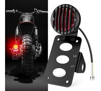Amazicha Motorcycle Tail Light LED Brake Light Rear Light 1" Side Mount License Plate Bracket Holder Compatible for Harley Bobber Chopper Cruiser Custom Bike Honda Yamaha Suzuki Kawasaki