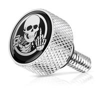 AMAZICHA Stainless Knurled Fender Rear Seat Bolts Screw 1/4"-20 Thread Skull Pattern Chrome Compatible with 1997-2024 Harley Davidson Touring XG XL Dyna Softail Sportster CVO Fatbob