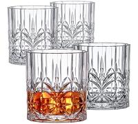 Amazing Abby 14-Ounce Old-Fashioned Unbreakable Tritan Whisky Glasses (Set of 4), Reusable Plastic Whisky Glasses, BPA-Free, Dishwasher-Safe, Shatter-Proof, Perfect for Outdoors, Poolside, and More