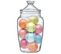 Amazing Abby - Eleanor - Plastic Bathroom Canister (60 oz), Acrylic Apothecary Jar for Vanity, BPA-Free and Shatter-Proof, Great for Bath Sponges and Shower Balls (NOT Glass)
